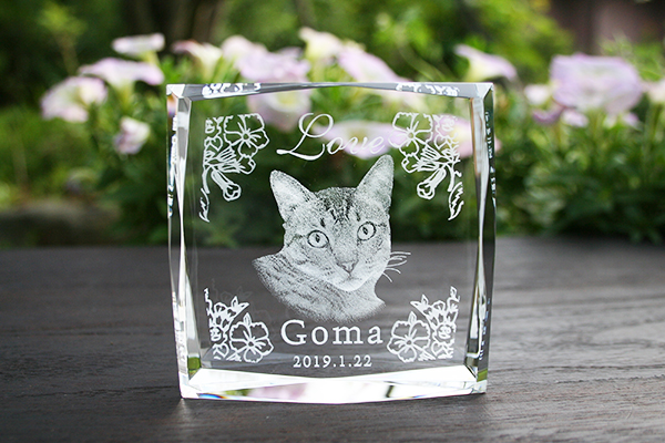 YOB025 スクエア16面カット 180度3D加工ペット位牌