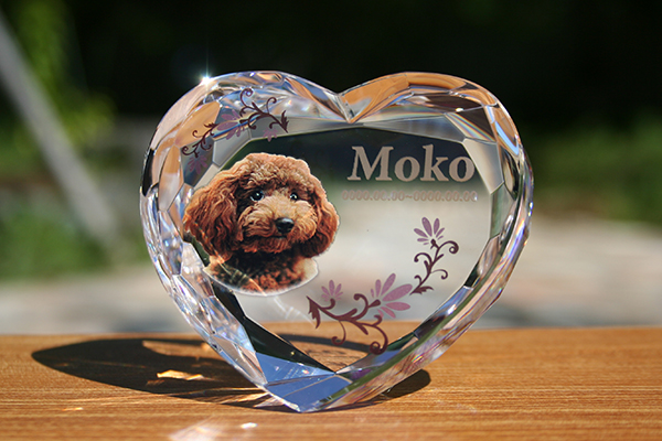 YOB004 ハートダイヤスタンド カラー加工ペット位牌