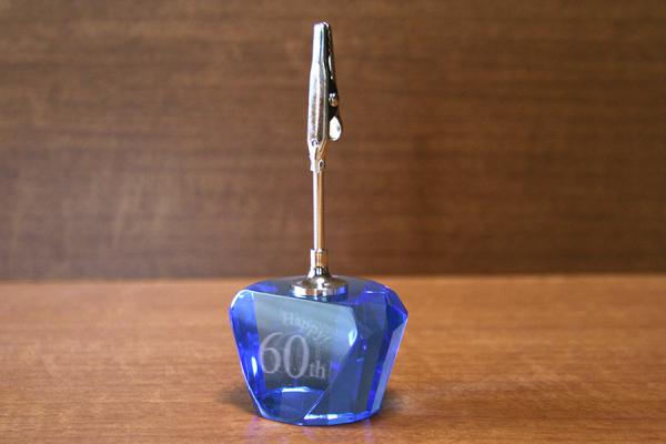 YDE008BL　ダイヤカットメモクリップ ブルー