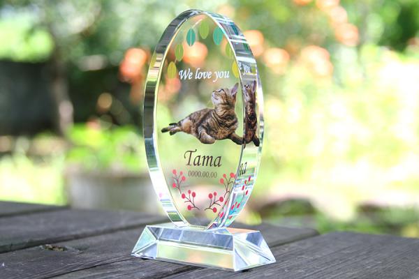 YRI001 　オーバルベース タテ型　カラー加工ペット位牌