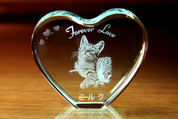 YOB016 　FLハート　2D加工ペット位牌